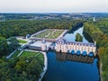 Aerial view on Chenonceaux Castle during sunset in Loire Valley, France