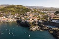 The aerial view of the beautiful city of Camara de Lobos, Madeira Island, Portugal Royalty Free Stock Photo