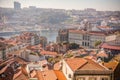 Aerial view of the beautiful cityscape of Porto, Portugal on a sunny day Royalty Free Stock Photo