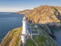 Aerial view of the beautiful cliffs close to the historic South Stack lighthouse on Anglesey - Wales Royalty Free Stock Photo