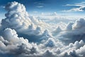 Aerial view of beautiful cloudscape with blue sky