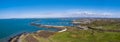 Aerial view of the beautiful coast and cliffs between North Stack Fog station and Holyhead on Anglesey, North wales