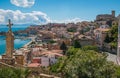 Aerial view of beautiful coastal town Gaeta . Famous landmarks of Italy, Lazio Royalty Free Stock Photo