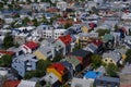 Aerial view of beautiful colorful houses in Reykjavik, Iceland Royalty Free Stock Photo