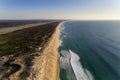 Aerial view of the beautiful Comporta Beach at the Troia Peninsula