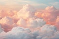 Aerial view of beautiful fluffy clouds in the sky at sunset Royalty Free Stock Photo