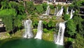 Aerial view of beautiful Furong waterfall in famous Ancient Town.