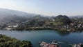 Aerial view of beautiful Furong waterfall in famous Ancient Town.