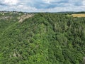 Aerial view Beautiful green forest, many trees different colors germany rhineland palantino Royalty Free Stock Photo