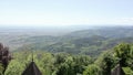 Aerial view of beautiful Haut-Koenigsbourg castle Upper Rhine Valley