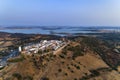 Aerial view of the beautiful historical village of Monsaraz, in Alentejo, Portugal Royalty Free Stock Photo