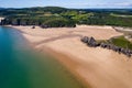 Aerial view of a huge sandy beach Royalty Free Stock Photo