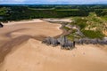 Aerial view of a huge sandy beach Royalty Free Stock Photo