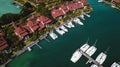 Aerial view of beautiful island at Seychelles in the Indian Ocean. Royalty Free Stock Photo