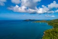 Aerial view of beautiful island at Seychelles in the Indian Ocean. Top view from drone Royalty Free Stock Photo