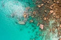 Aerial view of beautiful island at Seychelles in the Indian Ocean. Top view from drone Royalty Free Stock Photo