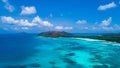 Aerial view of beautiful island at Seychelles in the Indian Ocean.Top view from drone Royalty Free Stock Photo