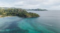 Aerial view of beautiful island at Seychelles in the Indian Ocean. Royalty Free Stock Photo