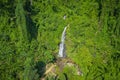 Aerial view of beautiful Kaeng Yuy waterfall at Vang Vieng , Laos. Southeast Asia. Photo made by drone from above. Bird eye view