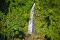 Aerial view of beautiful Kaeng Yuy waterfall at Vang Vieng , Laos. Southeast Asia. Photo made by drone from above. Bird eye view