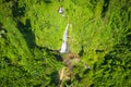 Aerial view of beautiful Kaeng Yuy waterfall at Vang Vieng , Laos. Southeast Asia. Photo made by drone from above. Bird eye view