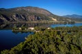 Aerial view of beautiful Kaiafas lake in Ilia in Peloponnese, Greece