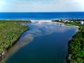 Aerial view of a beautiful lake Currimundi Royalty Free Stock Photo