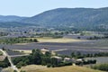 Aerial view of beautiful lavender fields in Sault, France Royalty Free Stock Photo