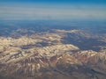 Aerial view of the beautiful Mammoth area with snowy mountain
