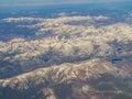 Aerial view of the beautiful Mammoth area with snowy mountain