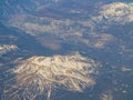 Aerial view of the beautiful Mammoth area with snowy mountain