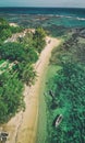 Aerial view of beautiful Mauritius beach, Africa Royalty Free Stock Photo