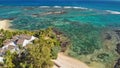 Aerial view of beautiful Mauritius beach, Africa