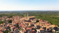 Aerial view of the beautiful medieval city of Buje in Istria, Croatia.