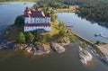 Lacko castle aerial view