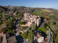 aerial view of the beautiful medieval village of Montegridolfo in the province