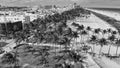 Aerial view of beautiful MIami Beach palms ad beach from drone point of view, Florida Royalty Free Stock Photo