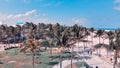 Aerial view of beautiful MIami Beach palms ad beach from drone point of view, Florida Royalty Free Stock Photo