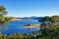 Aerial view of beautiful mountain lake