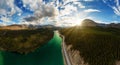 Aerial View of Beautiful Mountain Landscape of Northern Rockies Royalty Free Stock Photo