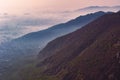 Aerial view of beautiful mountain at the time of sunrise