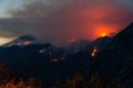 Aerial view of beautiful mountains burning in the fire Royalty Free Stock Photo
