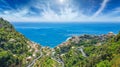 Aerial view of beautiful Positano on Amalfi Coast in Campania, Italy Royalty Free Stock Photo
