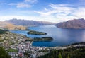 Aerial view of beautiful Queenstown, Otago, New Zealand Royalty Free Stock Photo