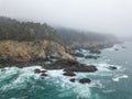 Aerial View of Beautiful, Rocky Northern California Coastline Royalty Free Stock Photo