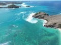 Aerial view of a beautiful sea in Gili Island, Indonesia Royalty Free Stock Photo