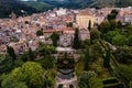 Aerial view of the beautiful small Italian city of Tivoli. Royalty Free Stock Photo