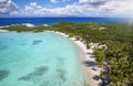 Aerial view of the beautiful Stingray Beach at the north of Long Island