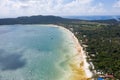 Aerial view of a beautiful sunny day over Koh Rong Samloem island, Cambodia