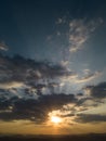 Aerial view of a beautiful sunset with mountains in the background. Vacation concept. Mexican landscape at sunset